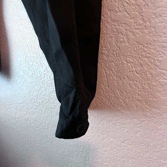 Eileen Fisher Women’s Tencel Cargo Pant Tapered Buttoned Hem Small Black Lounge - Picture 6 of 9